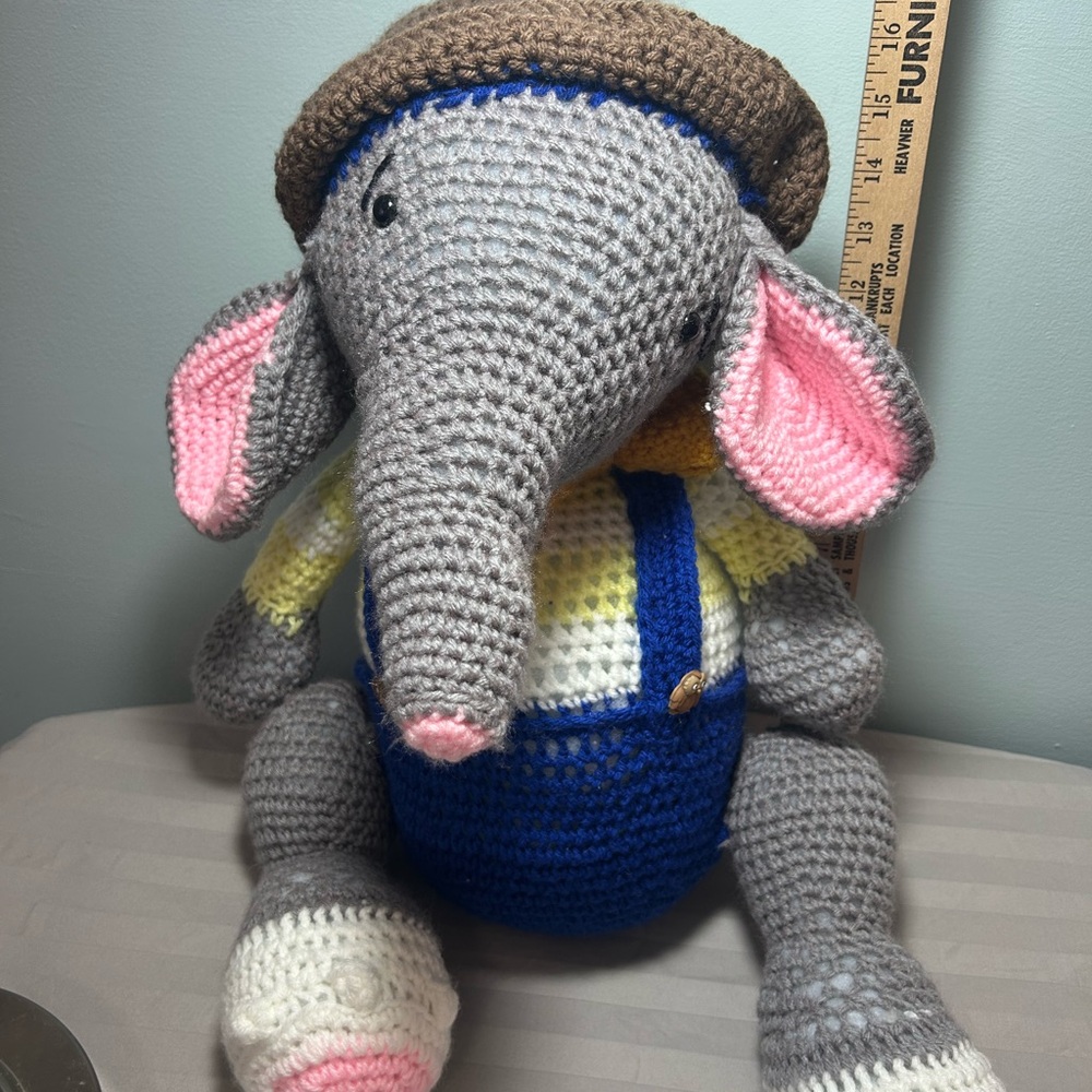 Handmade Crochet Elephant - Picture 2 of 8